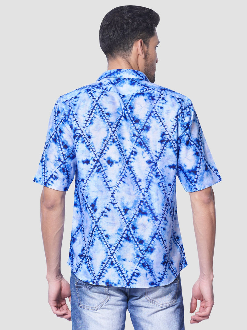 Blue Tie-Dye Printed Shirt