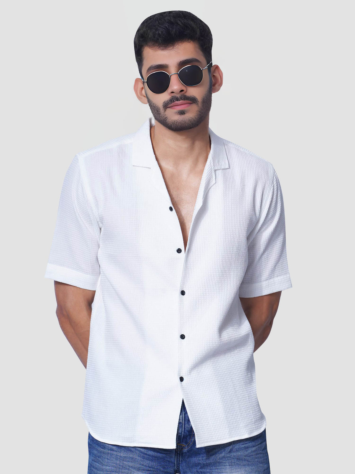 Self Designed White Shirt